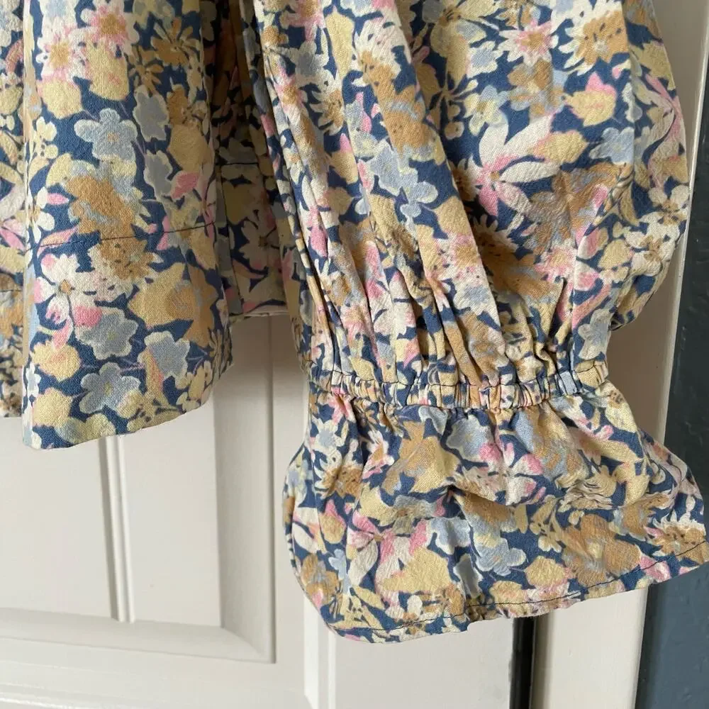Free people James Smocked Off the Shoulder Crop Blouse